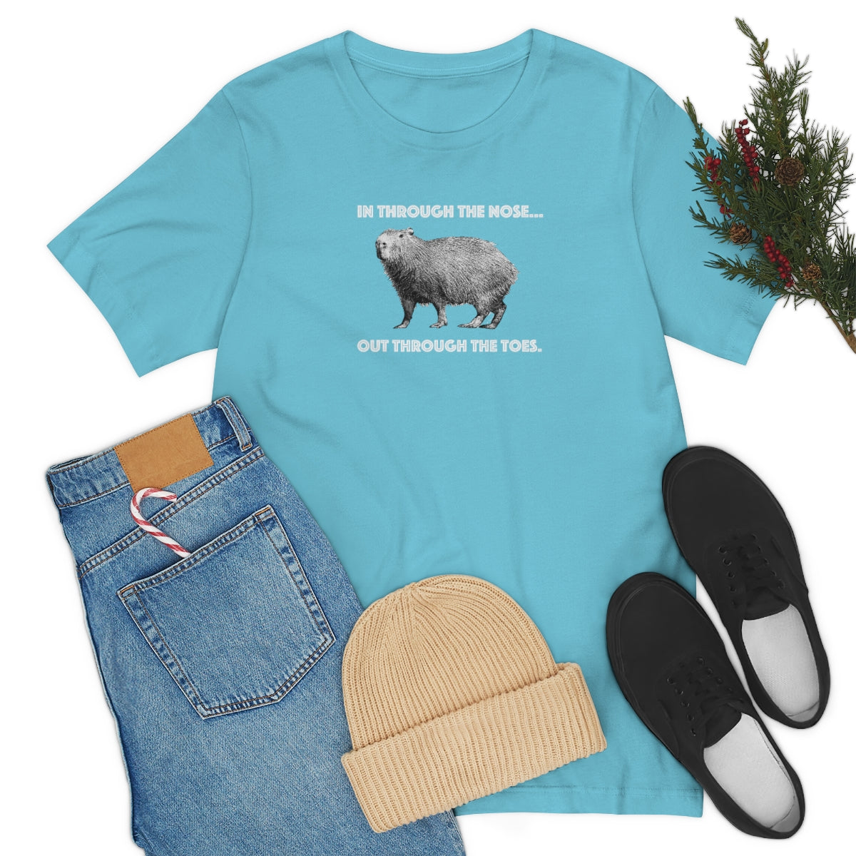 Lunch Therapy - Capybara In Through the Nose... -  Unisex Jersey Short Sleeve Tee