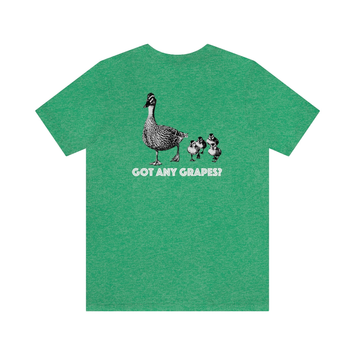 Lunch Therapy Logo Front - Ducks Got Any Grapes on Back - Unisex Jersey Short Sleeve Tee