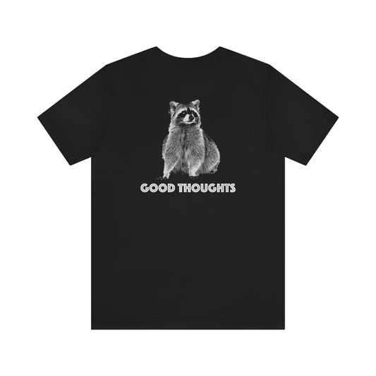 Racoon Good Thoughts on Back - Unisex Jersey Short Sleeve Tee
